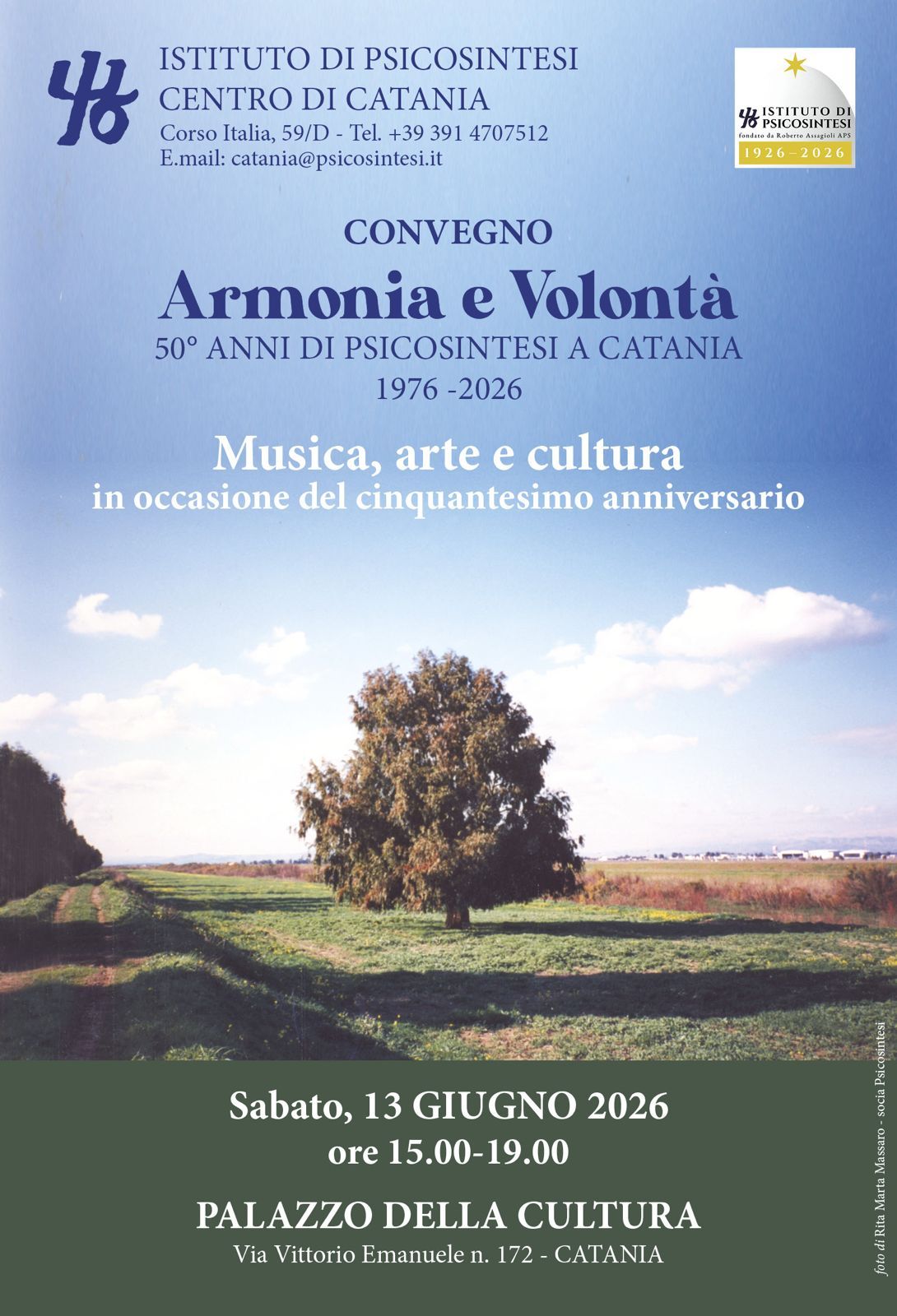 Convegno Armonia e Volontà - 50 anni di Psicosintesi a Catania