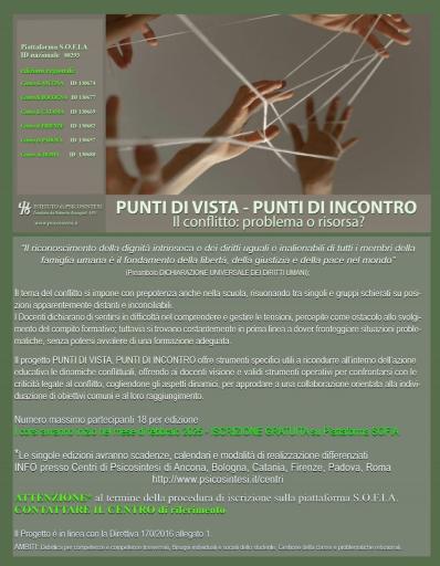 Locandina 2025: PUNTI DI VISTA - PUNTI DI INCONTRO. Il conflitto: problema o risorsa?